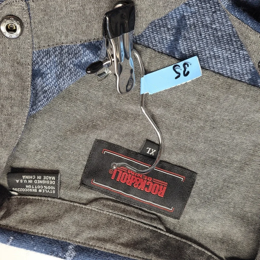 NWT Rock‎ & Roll Denim Boys XL Horse Cactus Print Shacket Tight Knit Fleece Blue